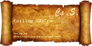 Csillag Sára névjegykártya